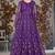 violet embroidered anarkali gown with dupatta