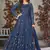 blue embroidered anarkali gown with dupatta