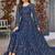 blue embroidered anarkali gown with dupatta