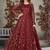 maroon embroidered anarkali gown with dupatta
