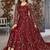 maroon embroidered anarkali gown with dupatta