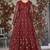 maroon embroidered anarkali gown with dupatta