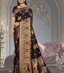 dark maroon satin bridal saree with blouse