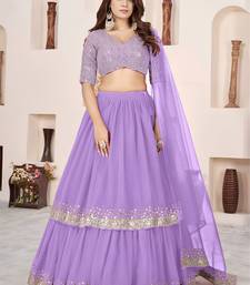 lavender a-line lehenga choli with dupatta