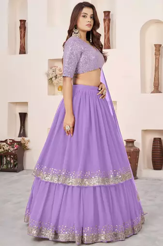 lavender a-line lehenga choli with dupatta