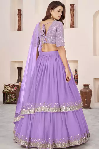 lavender a-line lehenga choli with dupatta