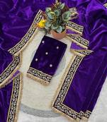 royal purple velvet bridal saree with blouse