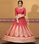 red silk mirror & gold embroidered wedding lehenga