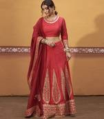 red silk mirror & gold embroidered wedding lehenga