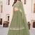 olive green a line lehenga choli with silver embroidery