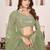olive green a line lehenga choli with silver embroidery