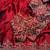 red silk blend saree with gold thread embroidery