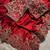 red silk blend saree with gold thread embroidery