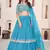 dazzling sky blue sequins georgette sangeet wear lehenga choli set