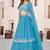 Dazzling Sky Blue Sequins Georgette Sangeet Wear Lehenga Choli Set