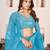 Dazzling Sky Blue Sequins Georgette Sangeet Wear Lehenga Choli Set