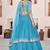 Dazzling Sky Blue Sequins Georgette Sangeet Wear Lehenga Choli Set