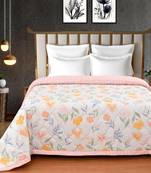 floral pink ultrasonic quilted microfiber ac single bed comforter