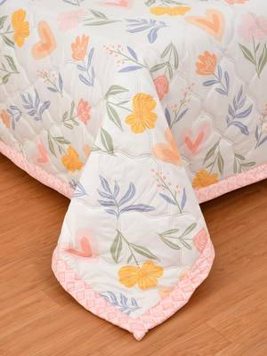 floral pink ultrasonic quilted microfiber ac single bed comforter 4