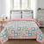 floral blush pink ultrasonic quilted microfiber ac single bed comforter