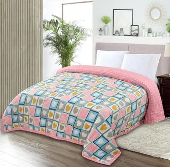 floral blush pink ultrasonic quilted microfiber ac single bed comforter 3