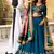 teal vichitra silk chaniya choli with sequins and thread embroidery