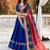 blue vichitra silk chaniya choli with sequins & thread embroidery