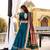 teal vichitra silk chaniya choli with sequins and thread embroidery