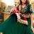 green vichitra silk chaniya choli with sequins & thread embroidery