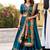 teal vichitra silk chaniya choli with sequins and thread embroidery