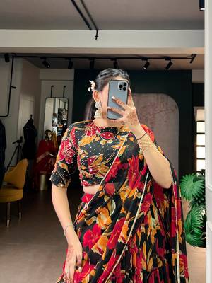 black marble floral printed chaniya choli set 2