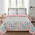 floral blush pink ultrasonic quilted microfiber ac single bed comforter