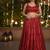 Red satin Mirror Work Lehenga Choli with dupatta