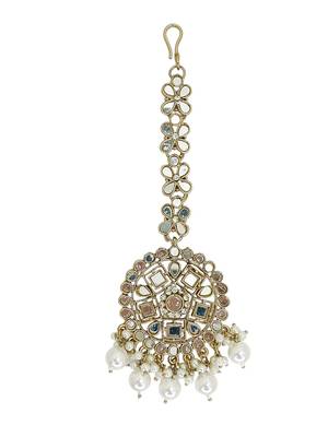 bahubali style antique gold mirror chain jhumka set 4