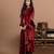 Maroon embroidered velvet anarkali set