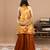 Yellow embroidered tissue sharara set