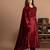 Maroon embroidered velvet anarkali set