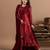 Maroon embroidered velvet anarkali set