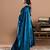 Blue embroidered velvet anarkali set