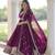 Wine Silk Embroidered Gown & Dupatta