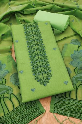 pista muga cotton jamdani weaving 3 piece dress material set