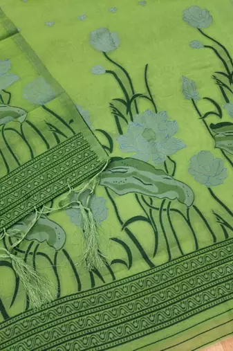 pista cotton jamdani dress material set