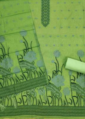 pista cotton jamdani dress material set 4