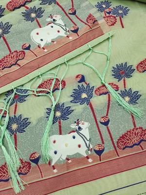 pista cotton jamdani dress material set 2