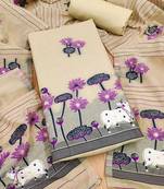 chiku muga cotton jamdani weaving 3-piece dress material set