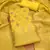 unstitched yellow chanderi cotton 3-piece set with zari work