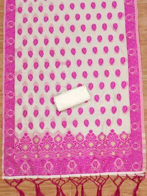 pink resham chanderi cotton dress material 2