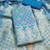 unstitched sky blue chanderi cotton 3-piece set with zari work