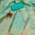 unstitched sea green chanderi cotton 3-piece set with zari work