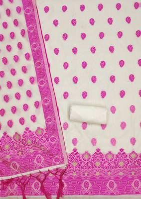 pink resham chanderi cotton dress material 4